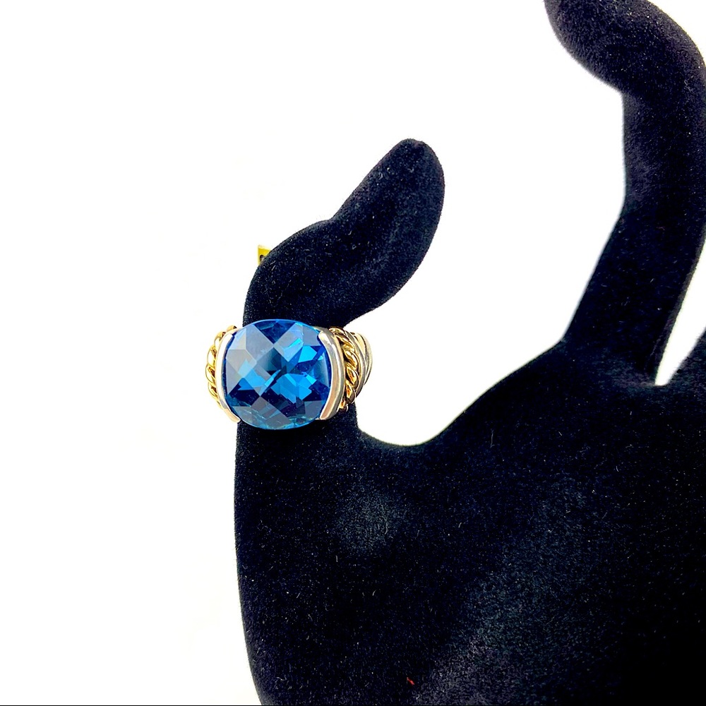Andrea Candela Blue Topaz Sterling & Gold Ring